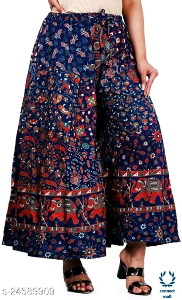 G4Girl jaipuri palazzo divider pant green - Free Size, Cotton, Printed, pack Of:1